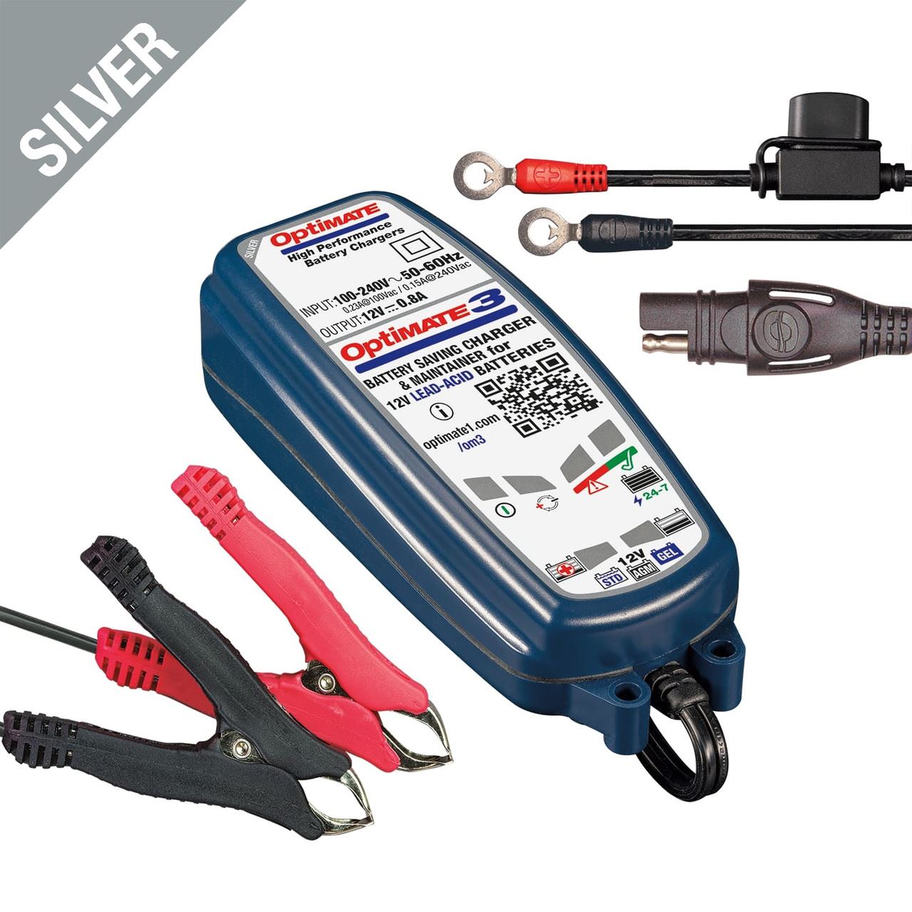 OptiMate 3 2V 0.8A Silver Battery Saving Charger & Maintainer